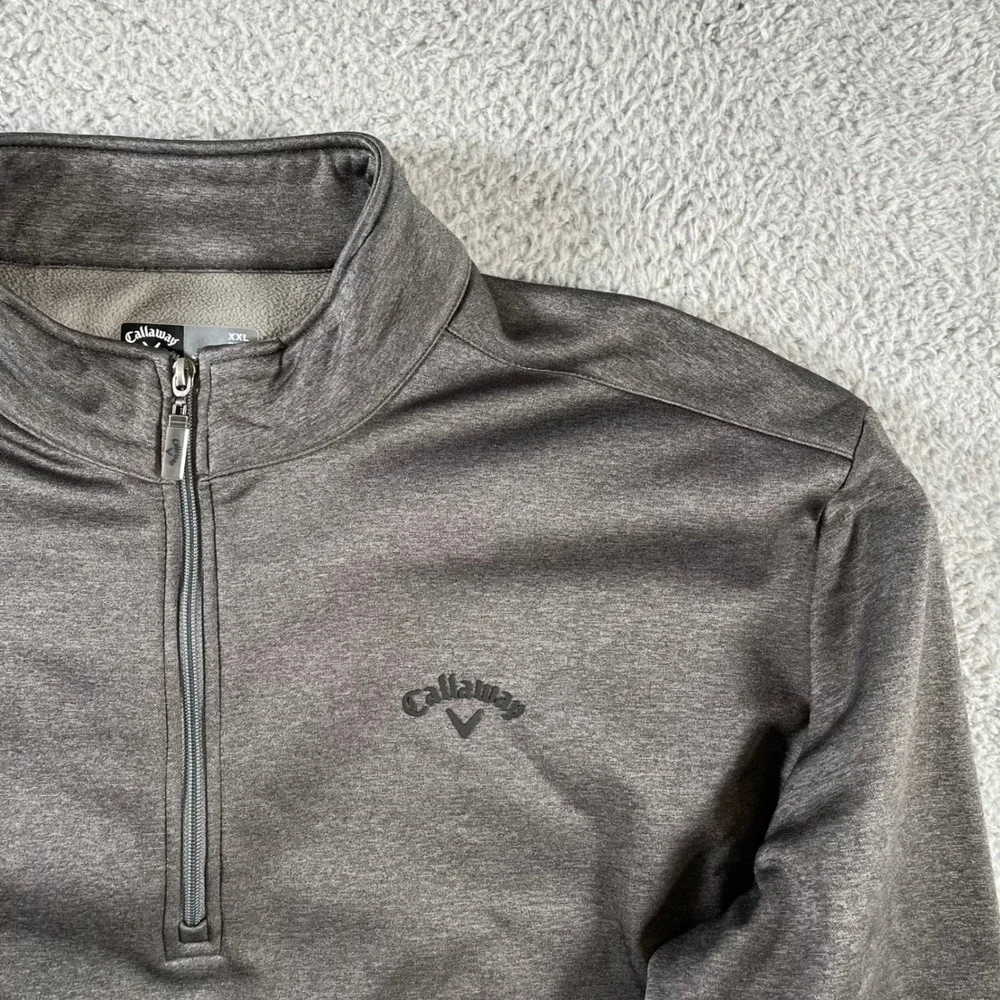 Callaway‎ Mens XXL Gray Quarter Zip Fleece Lined Pullover